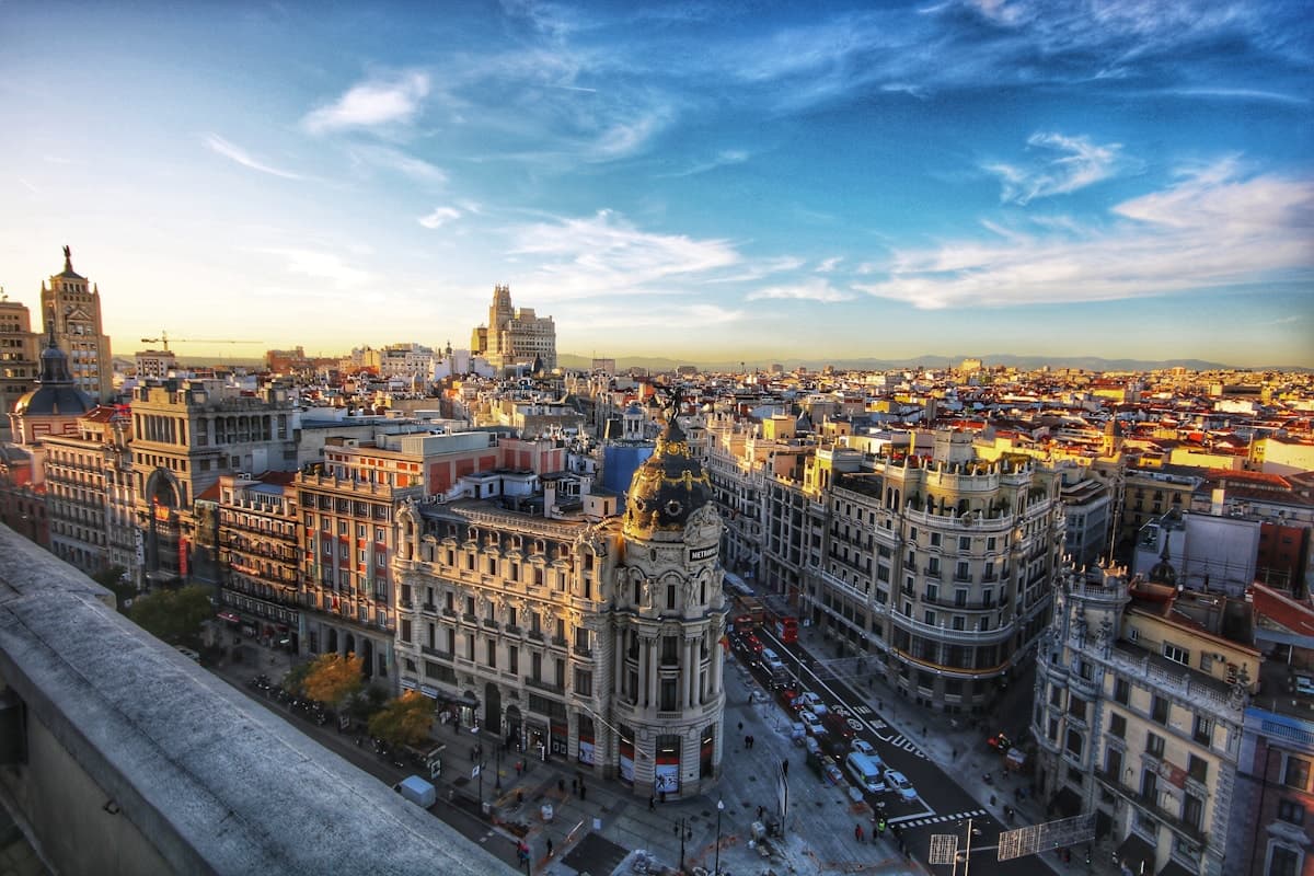 Madrid city street in Spain